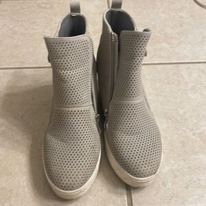 Gray Wedge Sneaker Booties